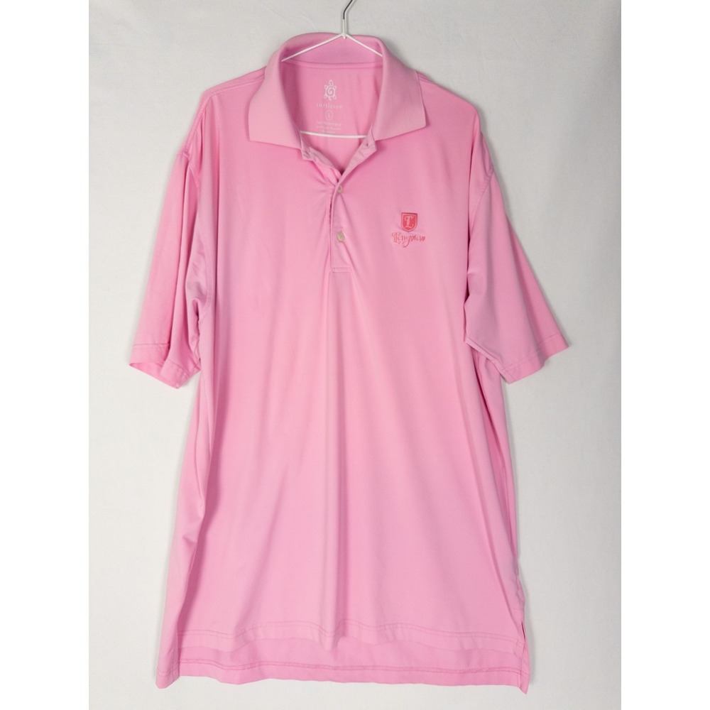 Turtleson Polo Shirt Mens‎ L Pink Tour Performance Golf Course Longview